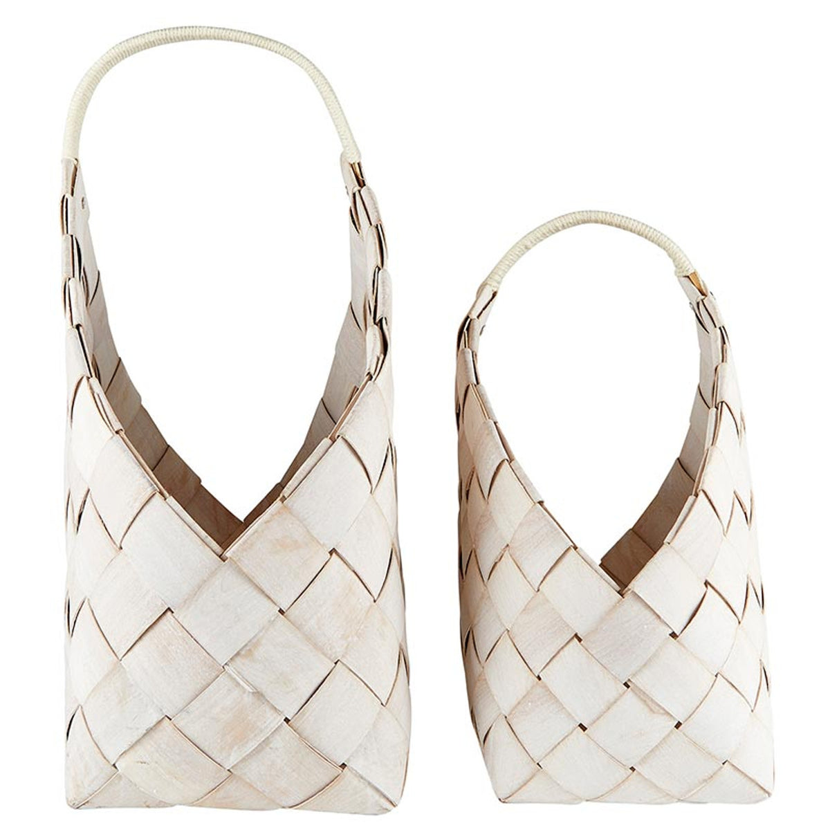 Nested Wood Fiber Baskets - Warm White