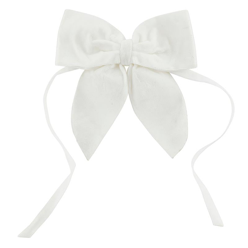 Velvet Bow Napkin Ties - White - Set of 4
