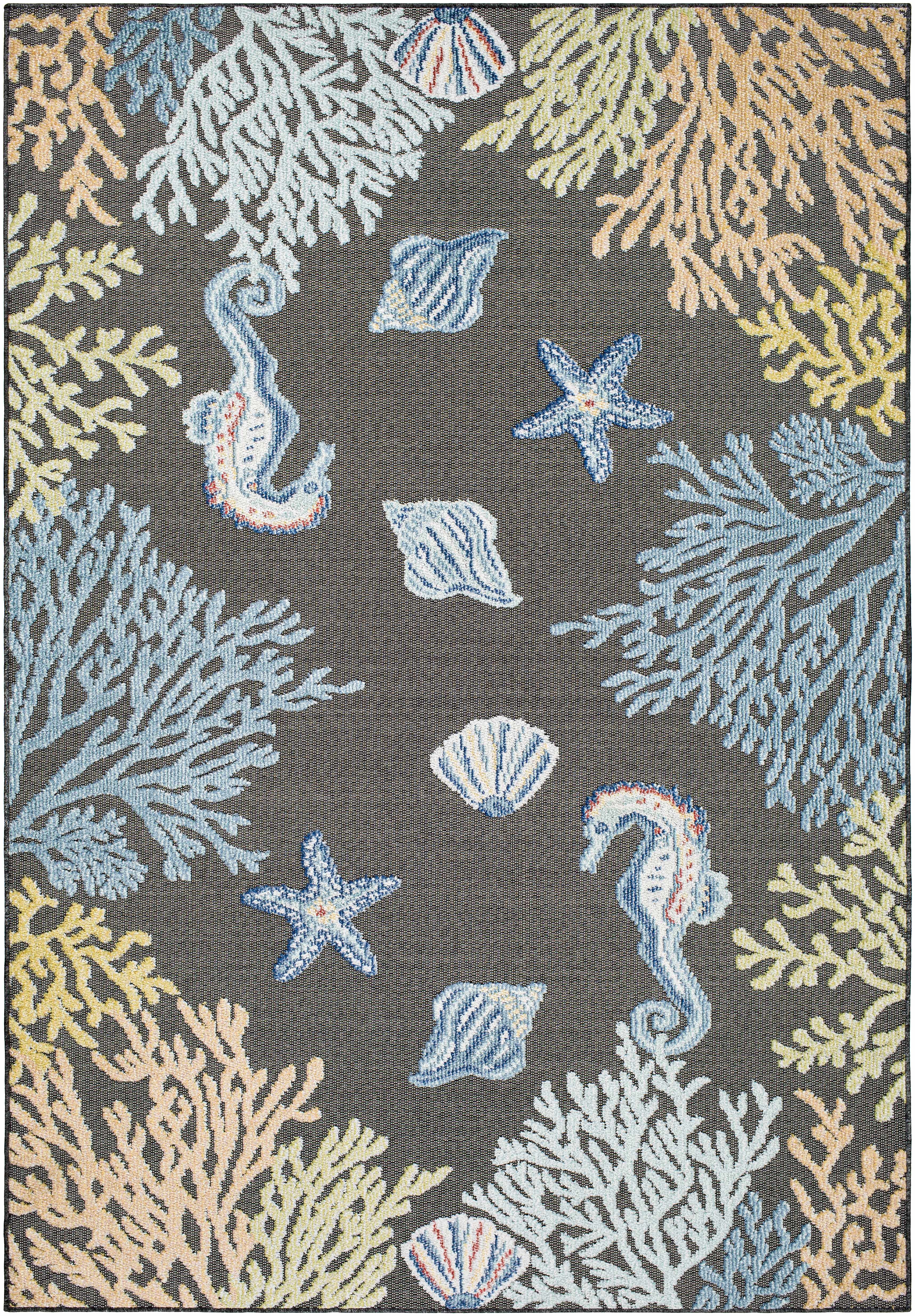 Pasca Charcoal Outdoor Area Rug - Clearance