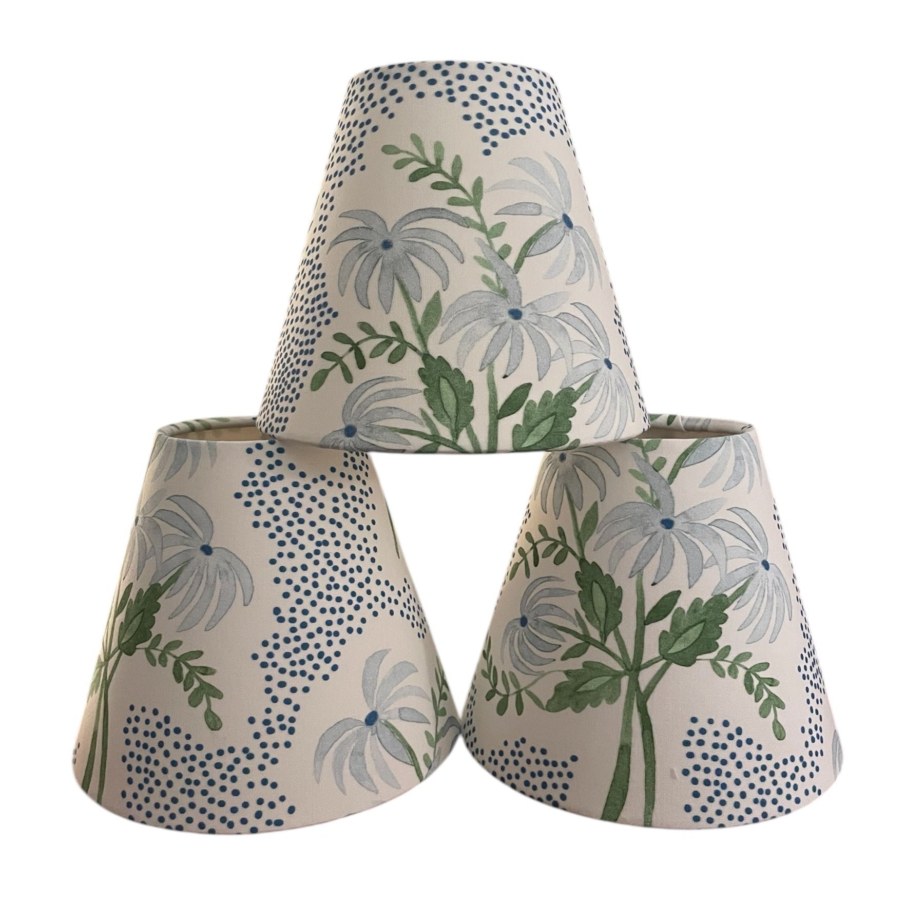 Blue Floral Sconce Shade in Pearl&