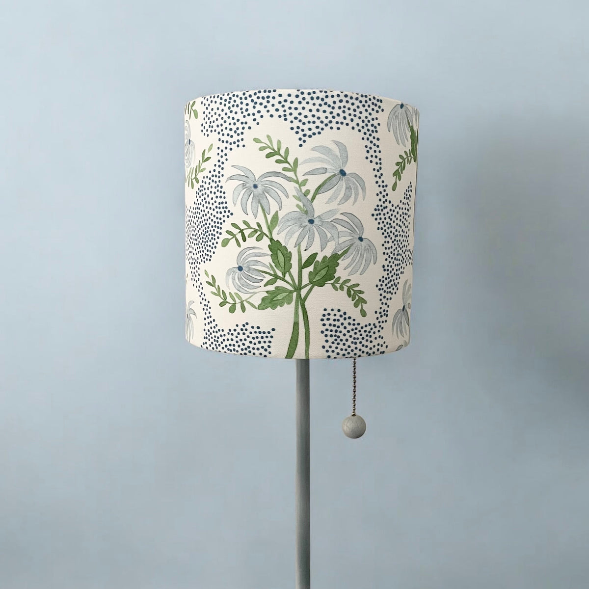 Blue Floral Lampshade in Pearl&