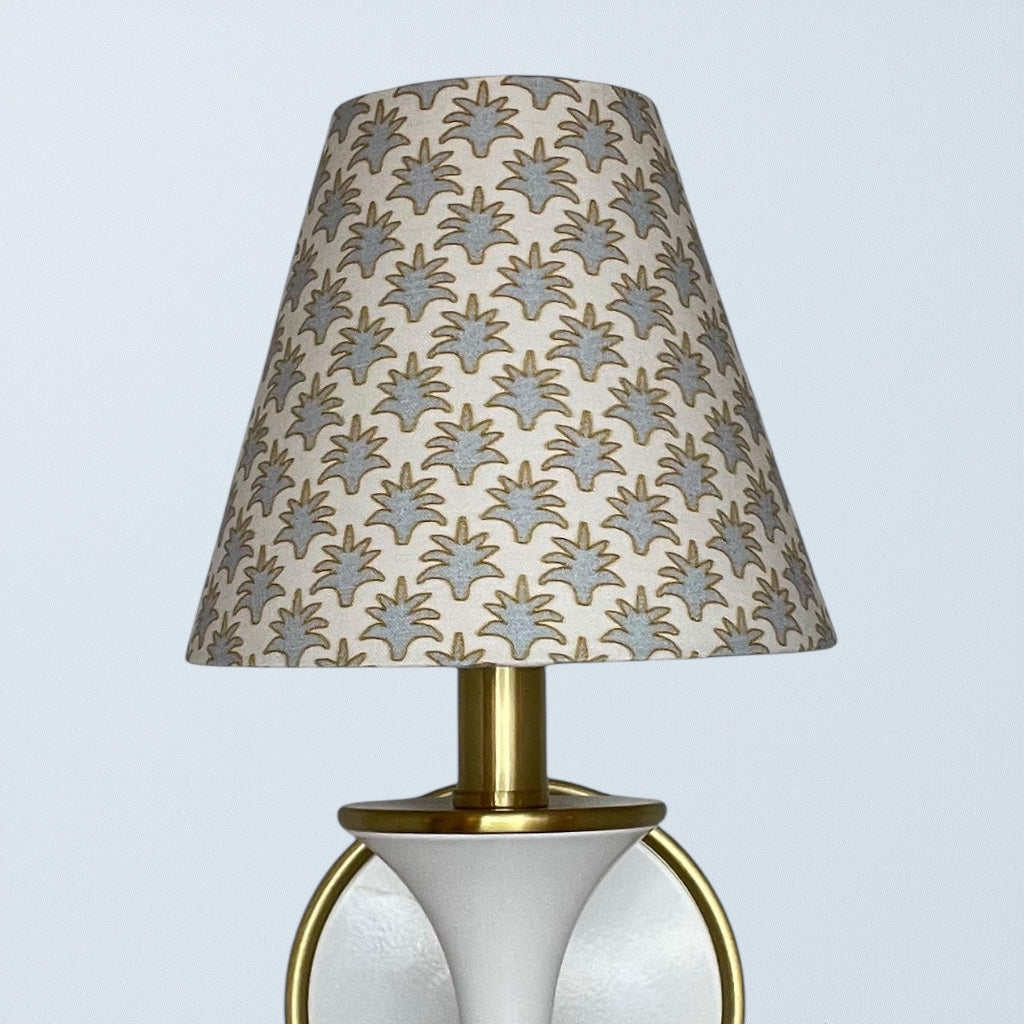 Blue and Beige Sconce Shade in Whitney