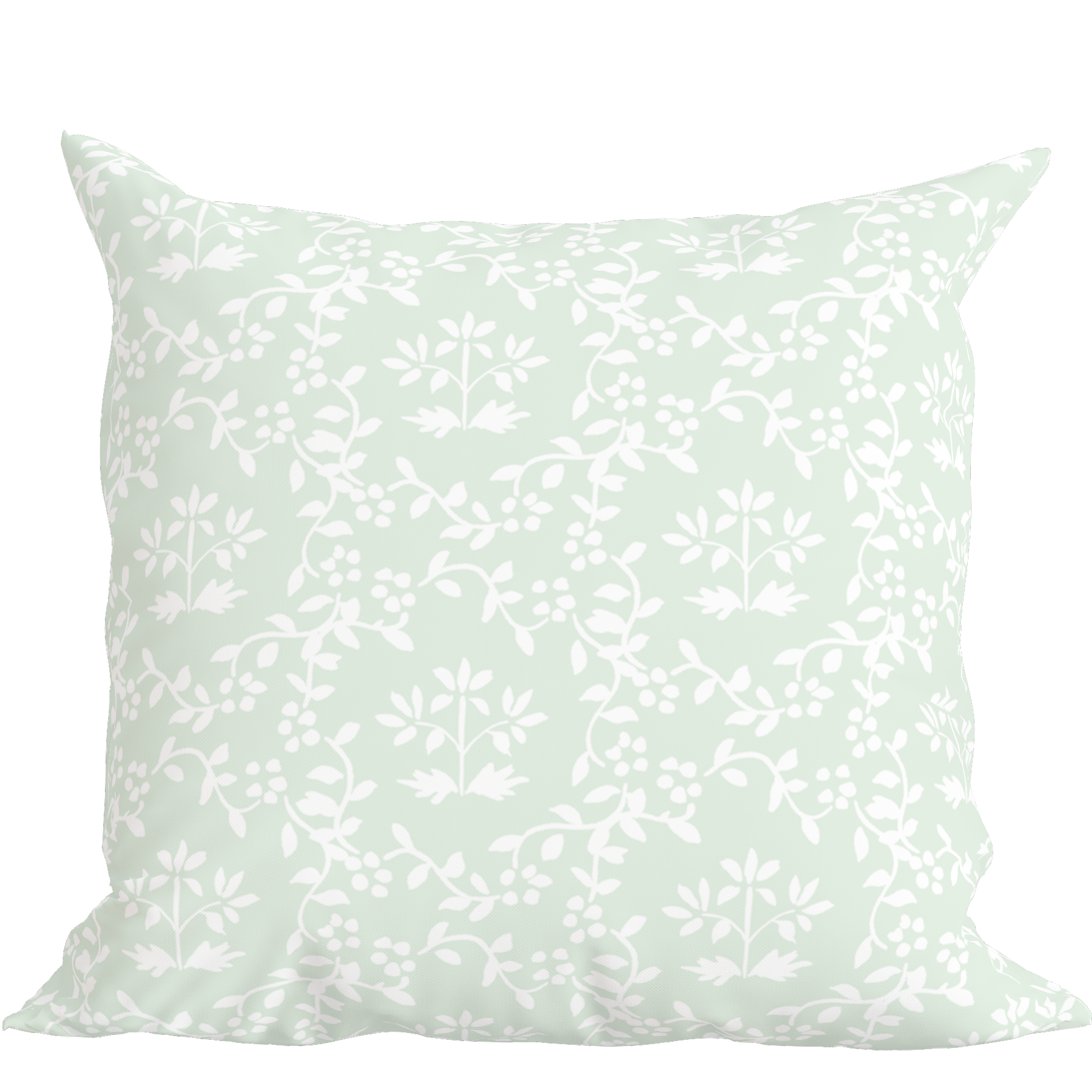 Green Floral Pillow in Primrose