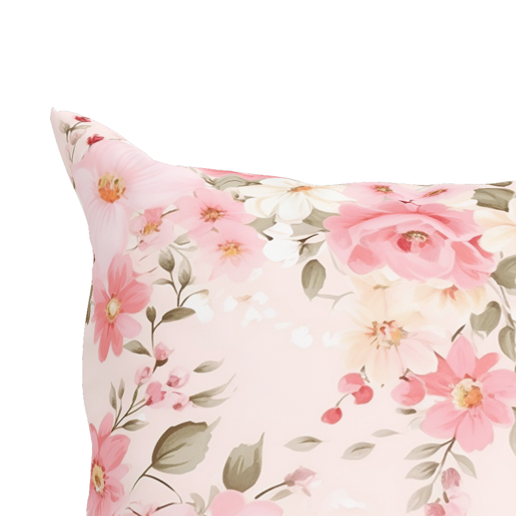 Pink Floral Pillow in Blooming Grace