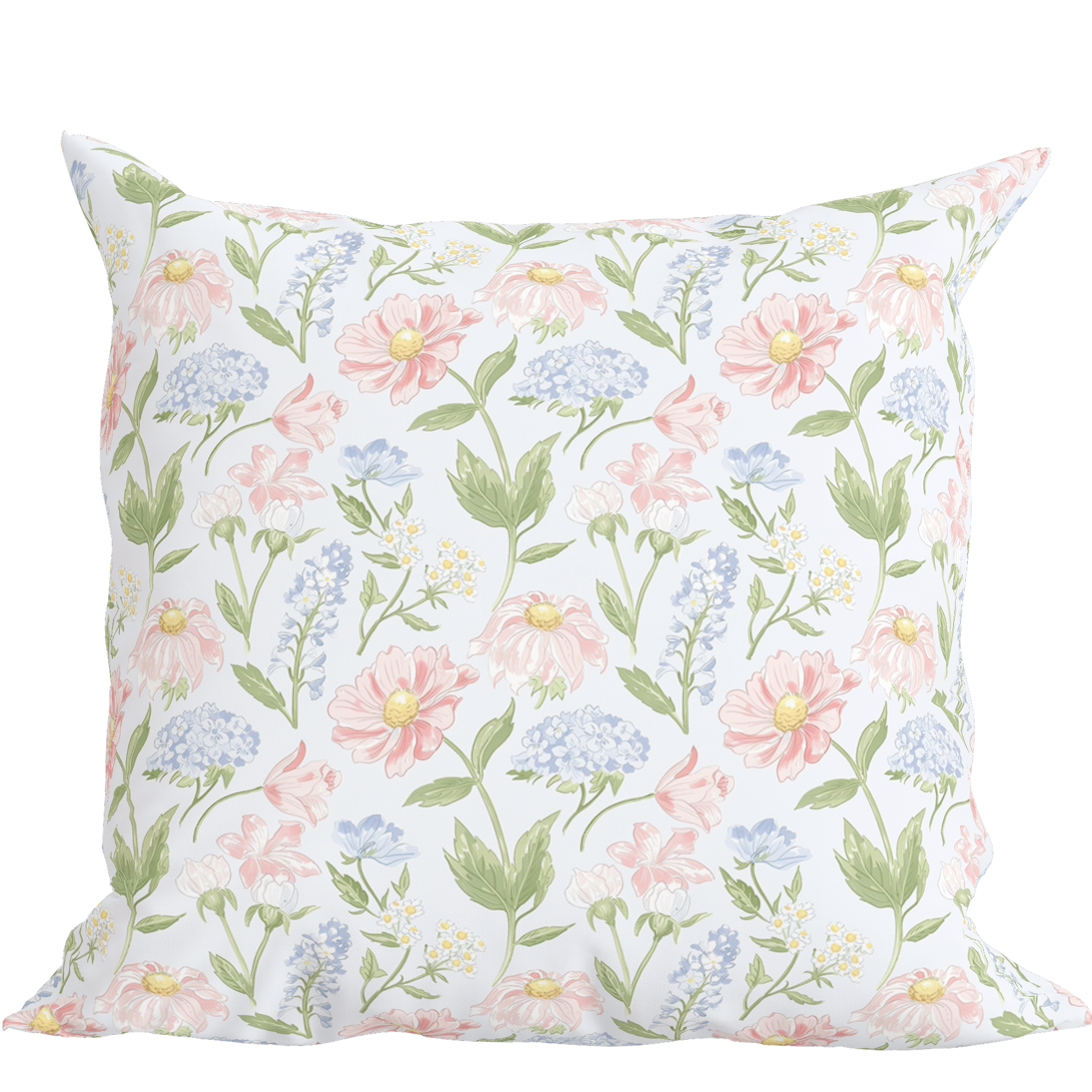 Pastel Floral Pillow in Meadow