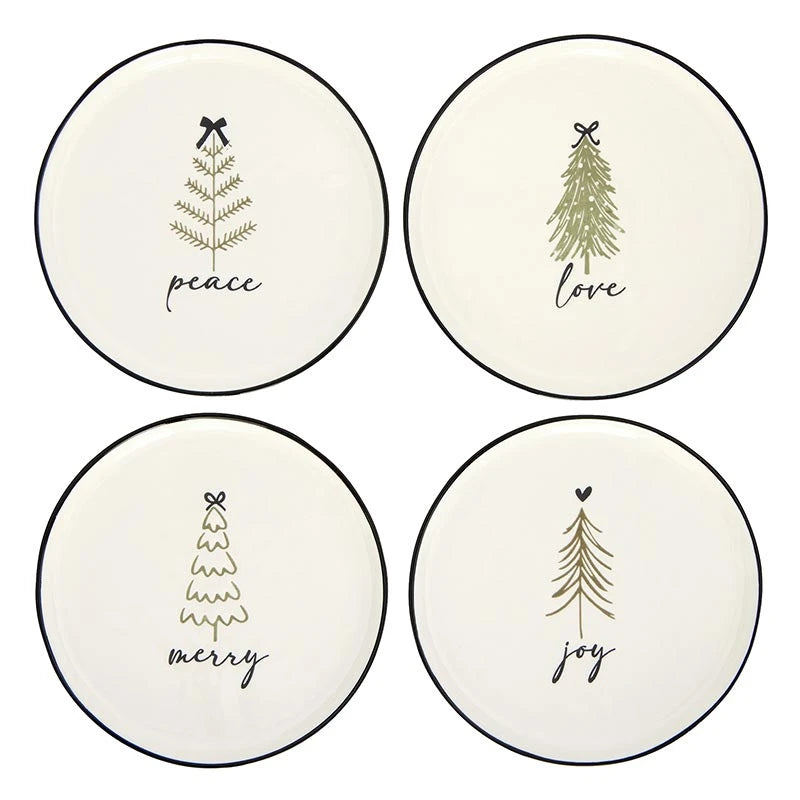 Ceramic Holiday Appetizer Plates - Set of 4