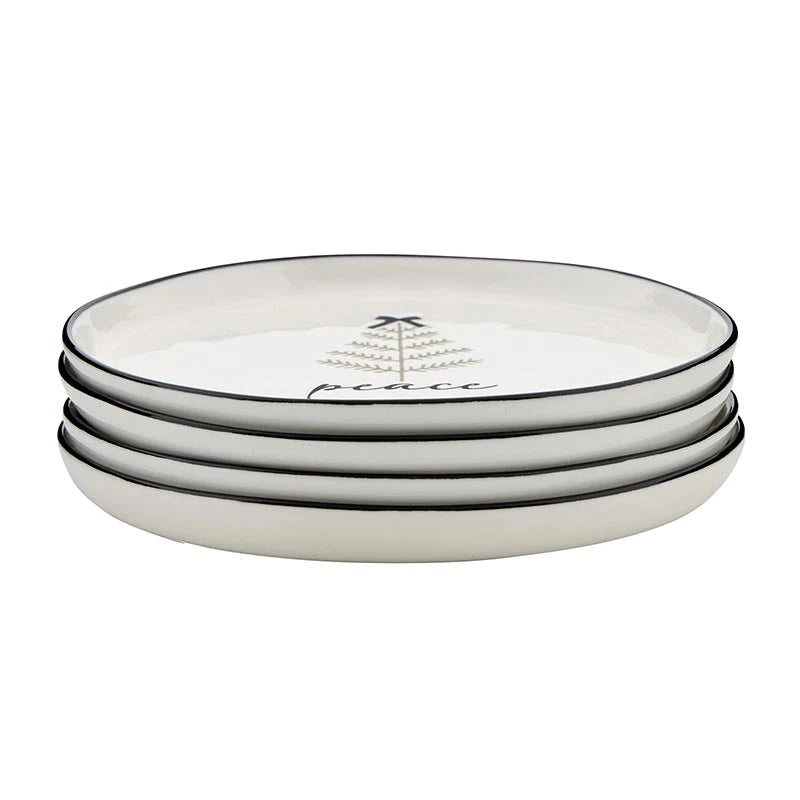 Ceramic Holiday Appetizer Plates - Set of 4