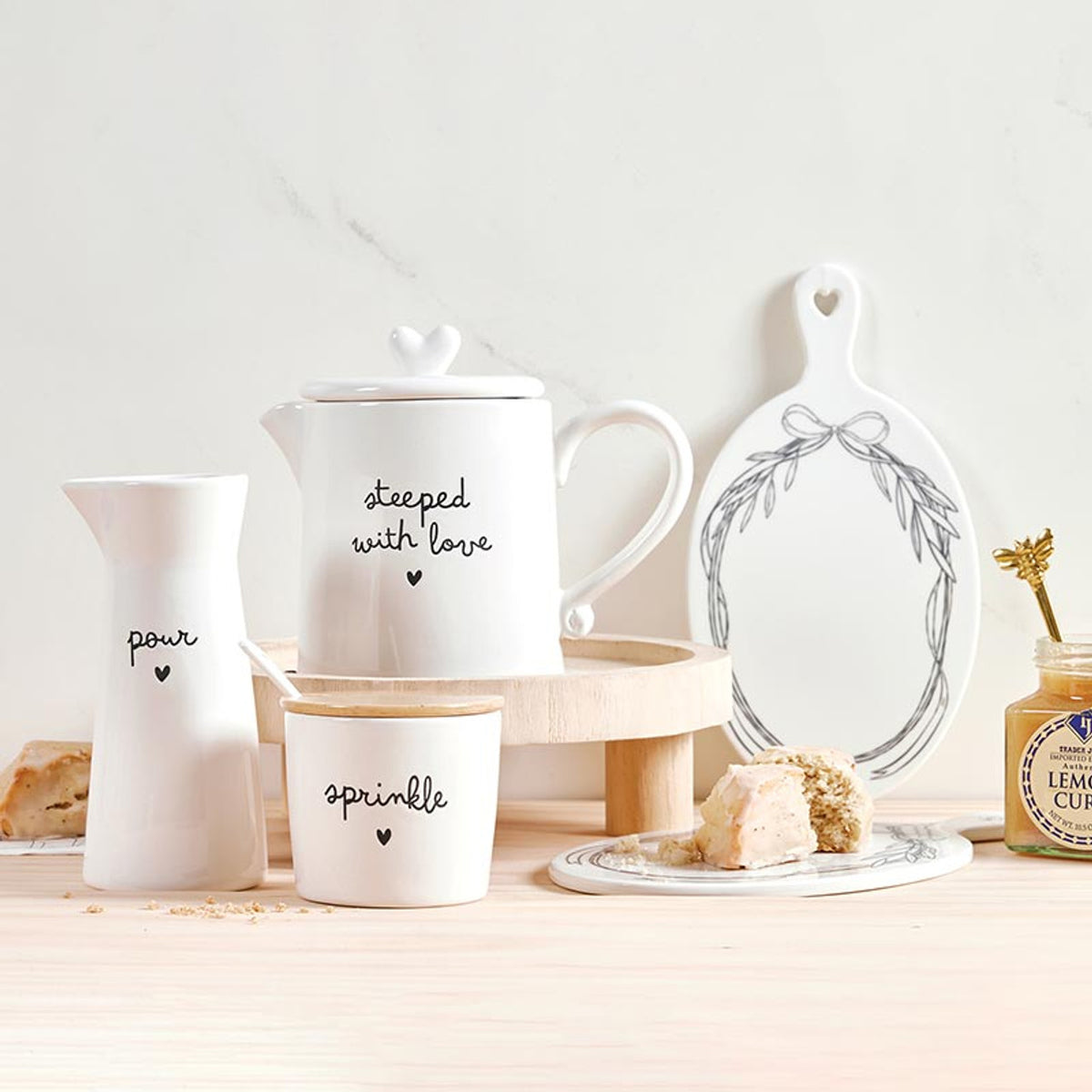 Ceramic Creamer + Sugar - Set of 2