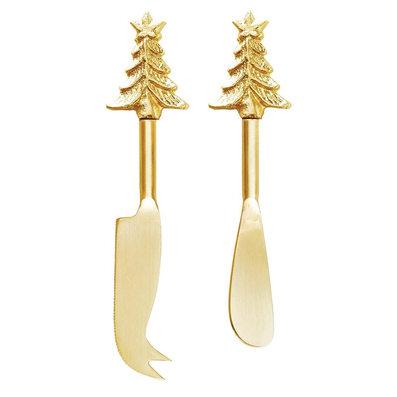 Gold Tree Cheese Knives - Set of 2