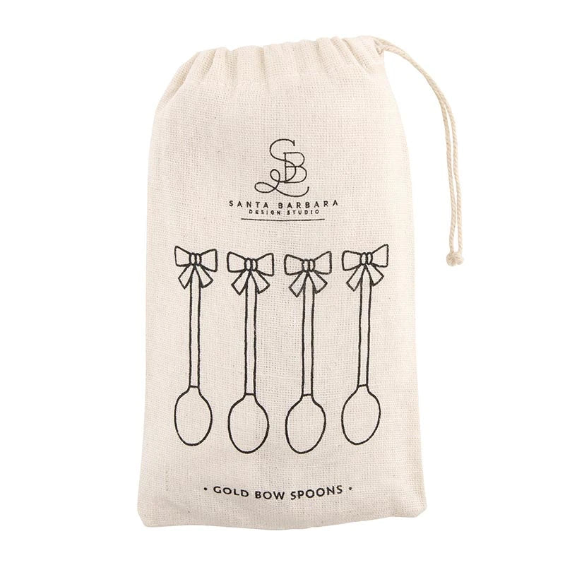 Gold Bow Spoons - Set of 4