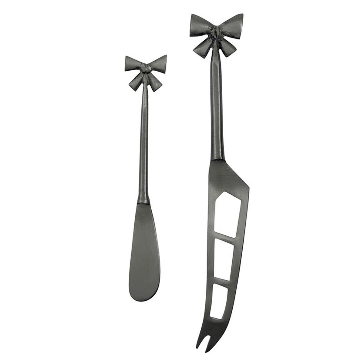 Gun Metal Bow Charcuterie Essentials Cheese Knives - Set of 2