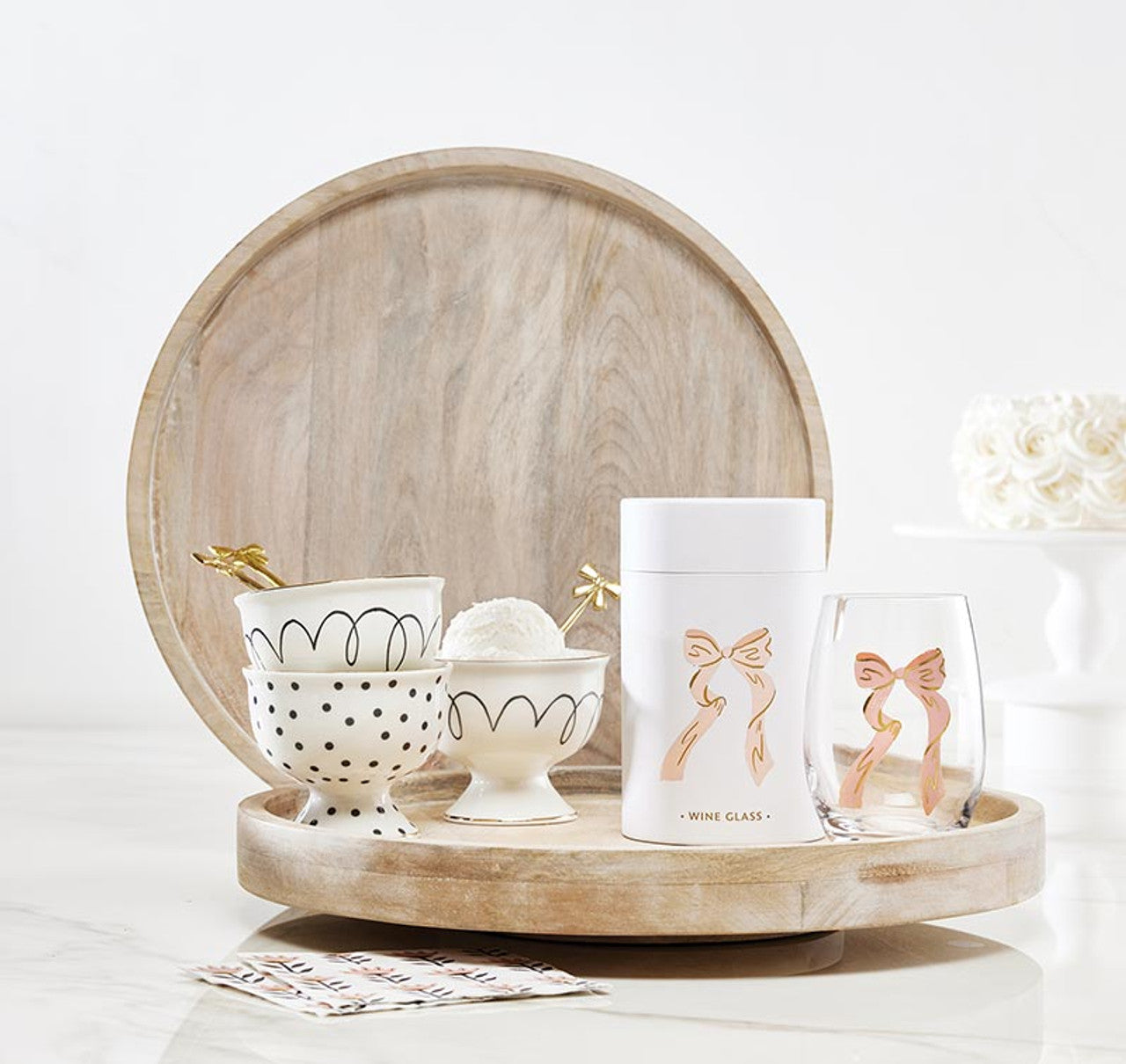 Ceramic Ice Cream Bowl - Polka Dots