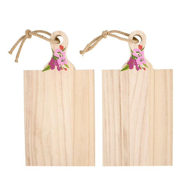 Mini Paulownia Wood Flower Boards - Set of 2