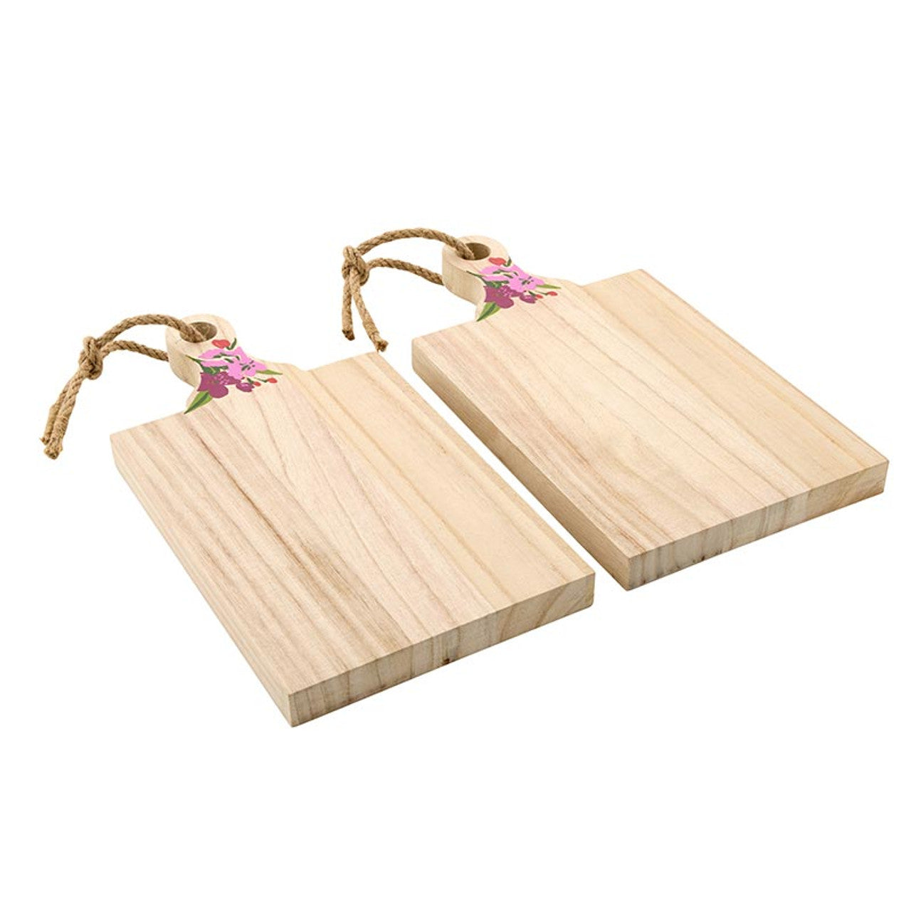 Mini Paulownia Wood Flower Boards - Set of 2