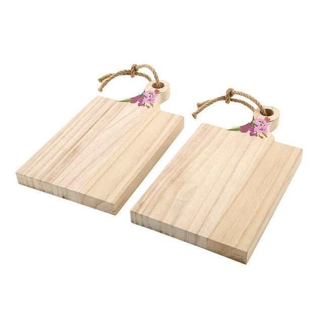 Mini Paulownia Wood Flower Boards - Set of 2