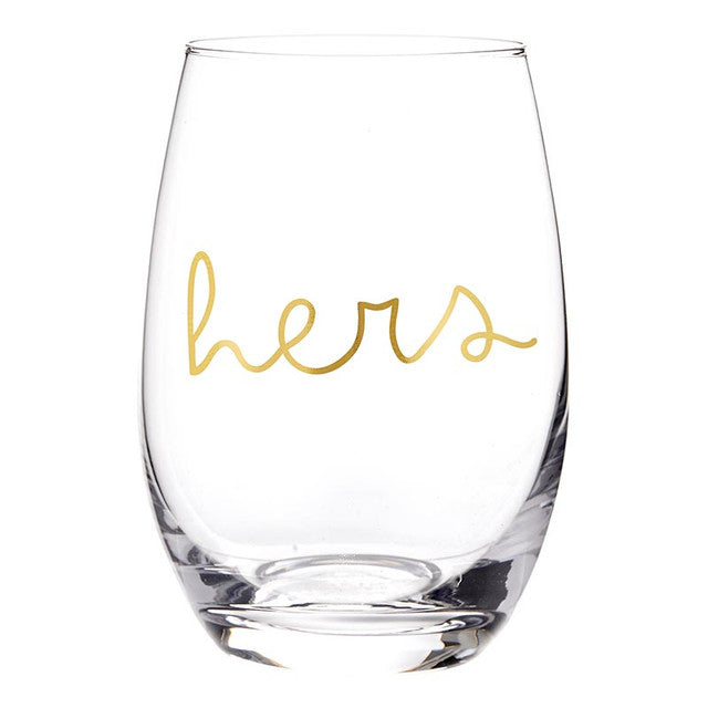 Double Old Fashioned + Stemless Wine Glassware Set - His/Hers