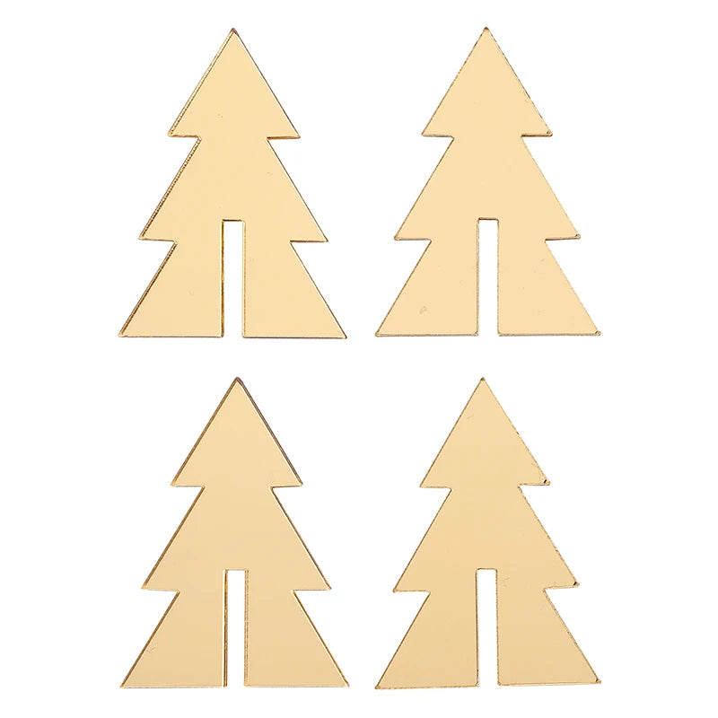 Mirrored Gold Tree Drink Markers - Set of 4