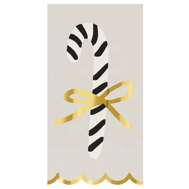 Ceramic Guest Napkin Tray + Napkins - Candy Cane