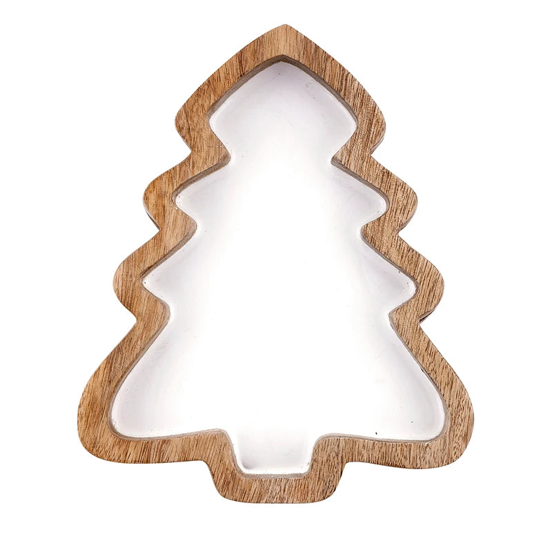 Wood + Enamel Tree Platter - Small