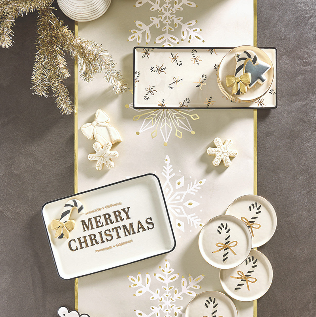 Ceramic Platter - Candy Canes Ceramic Platter