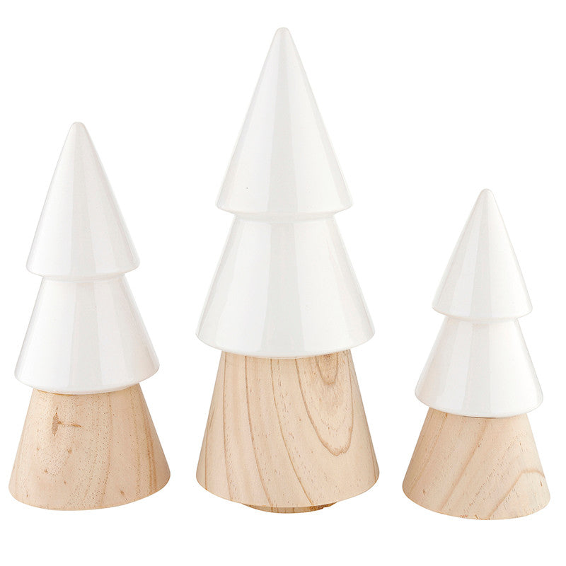 Ceramic + Wood Tree Set