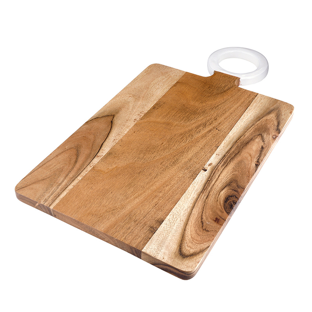 Wood Board with Enamel Handle - Large - White