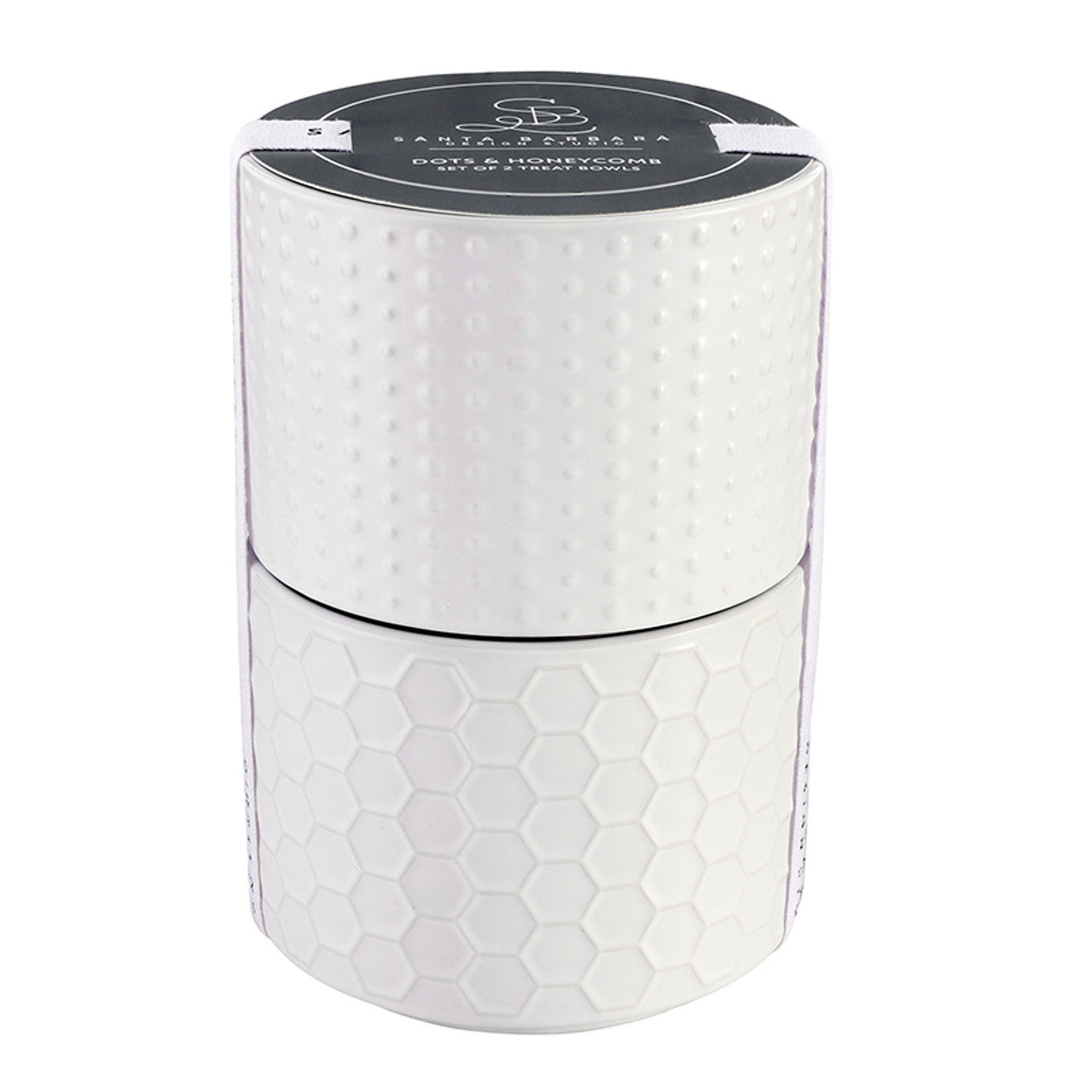 Face to Face Ceramic Bowls - Dots & Honeycomb - Set of 2