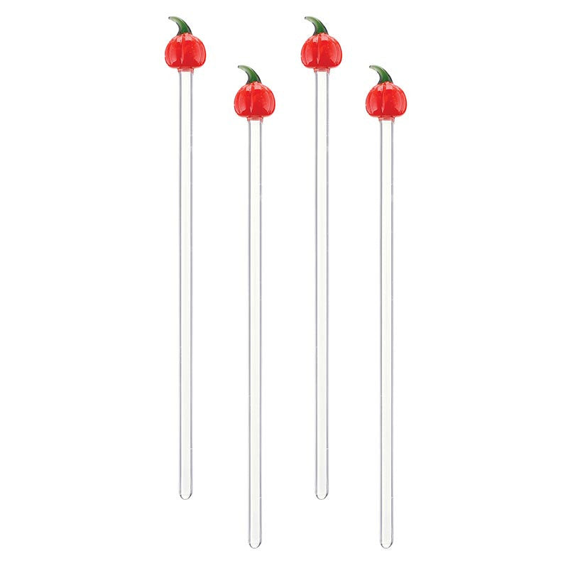 Glass Stir Sticks - Pumpkin