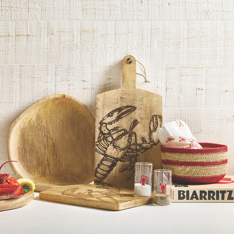Carved Wood Board with Handle - Lobster