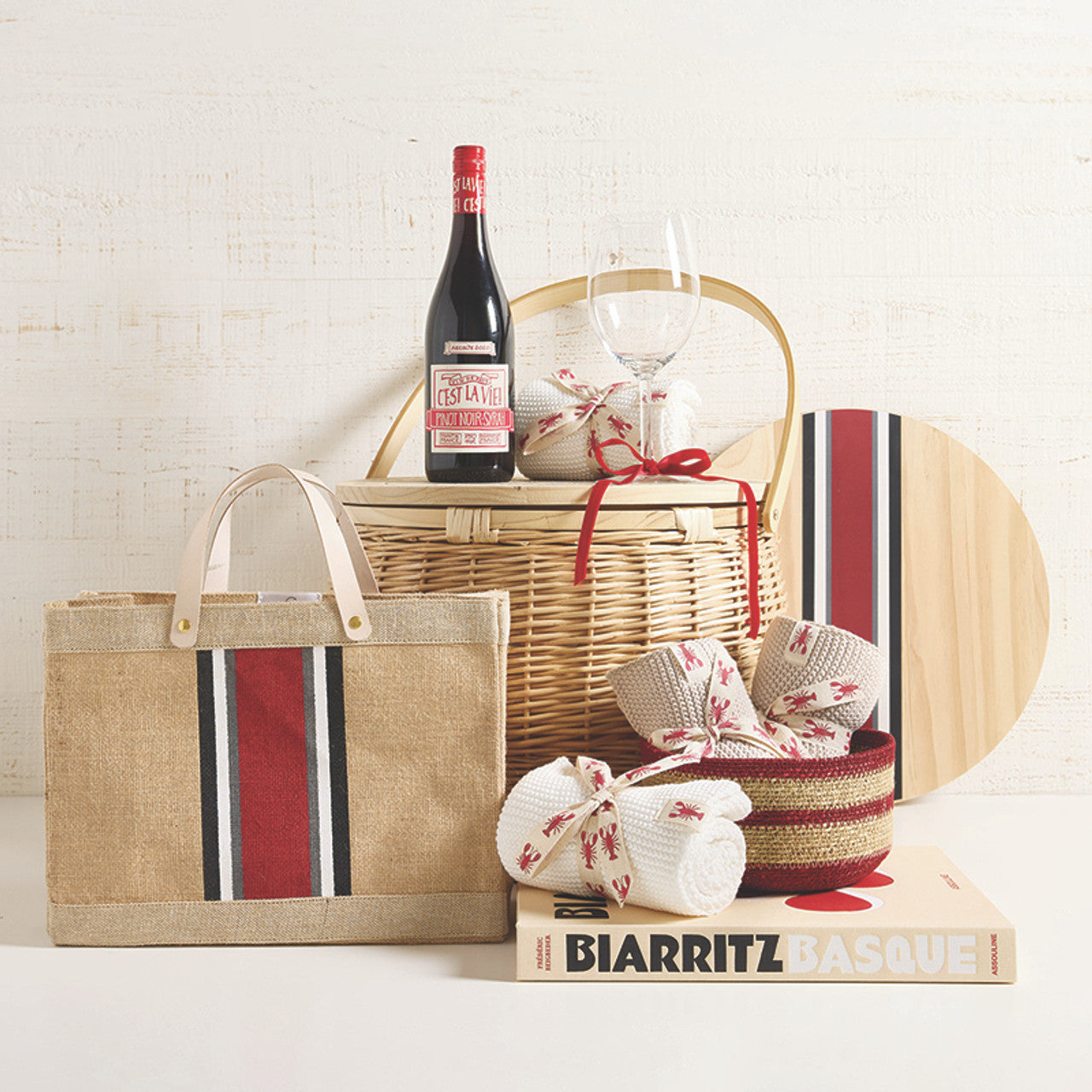 Mini Market Tote - Red Stripe