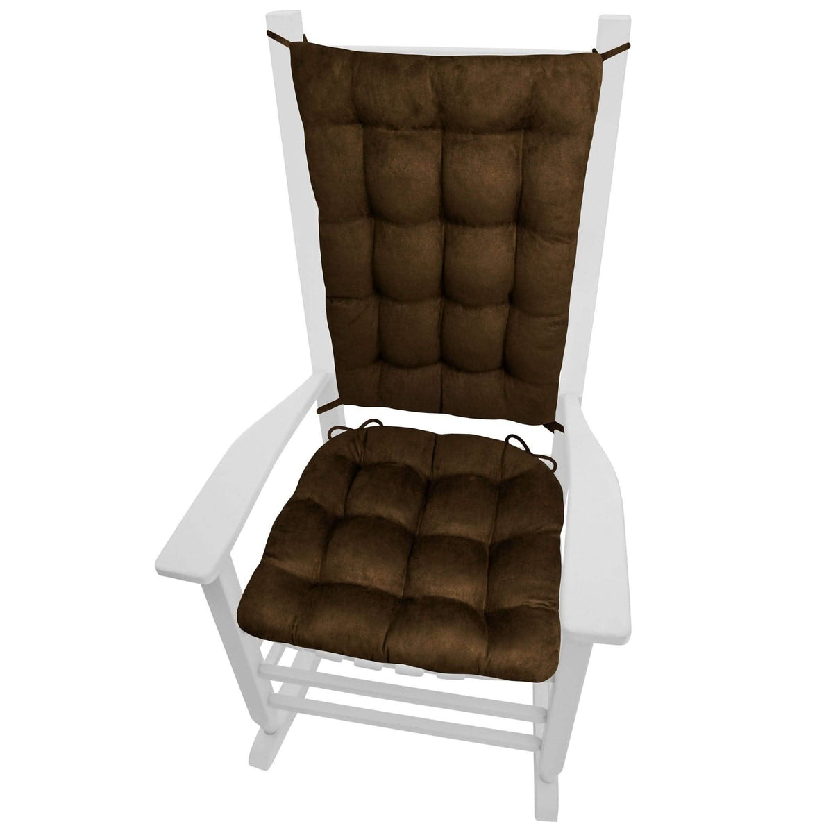 Micro-Suede Coffee Bean Brown Rocking Chair Cushions - Latex Foam Fill