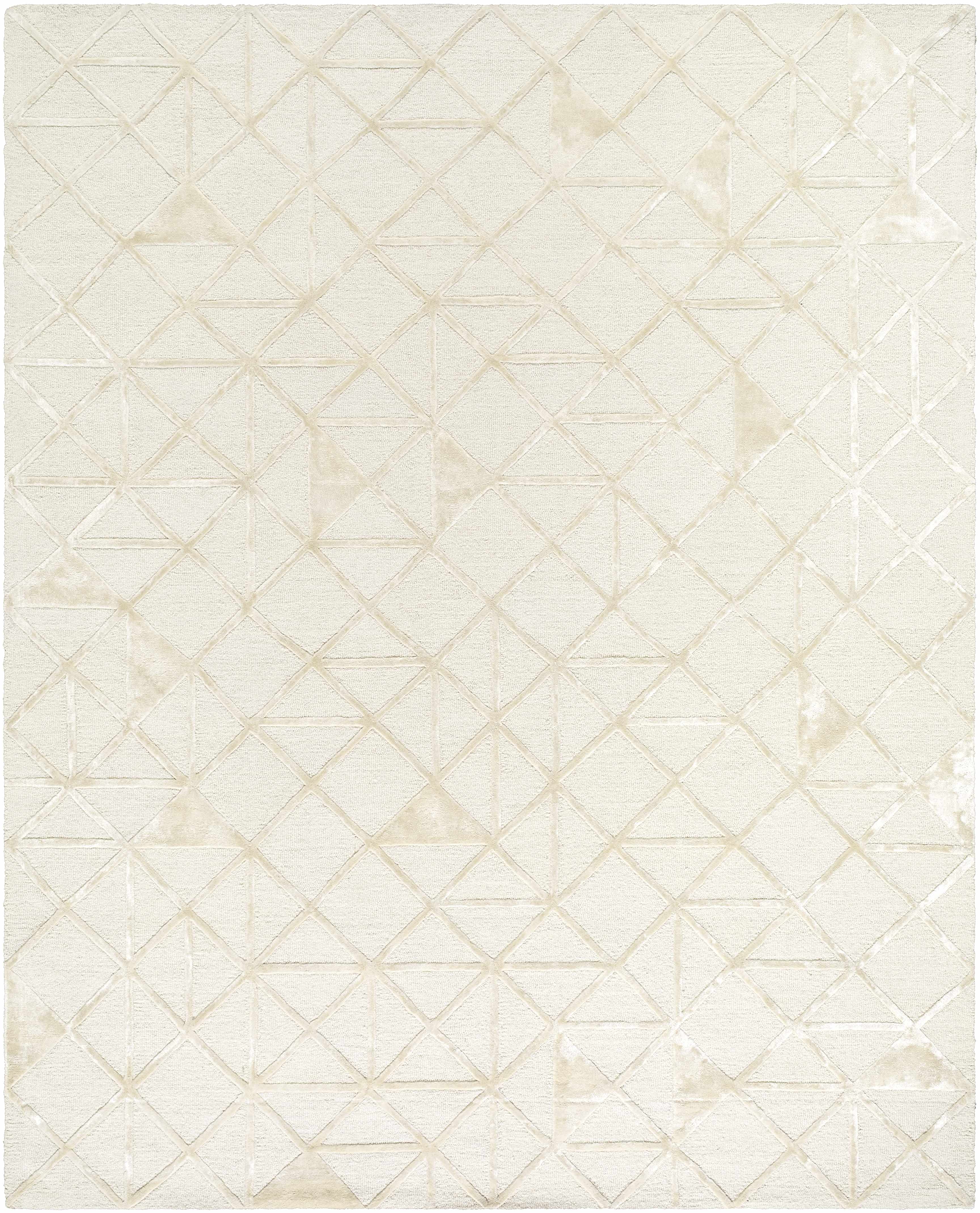 Jevau Beige Geometric Hand Tufted Wool Area Rug - Clearance
