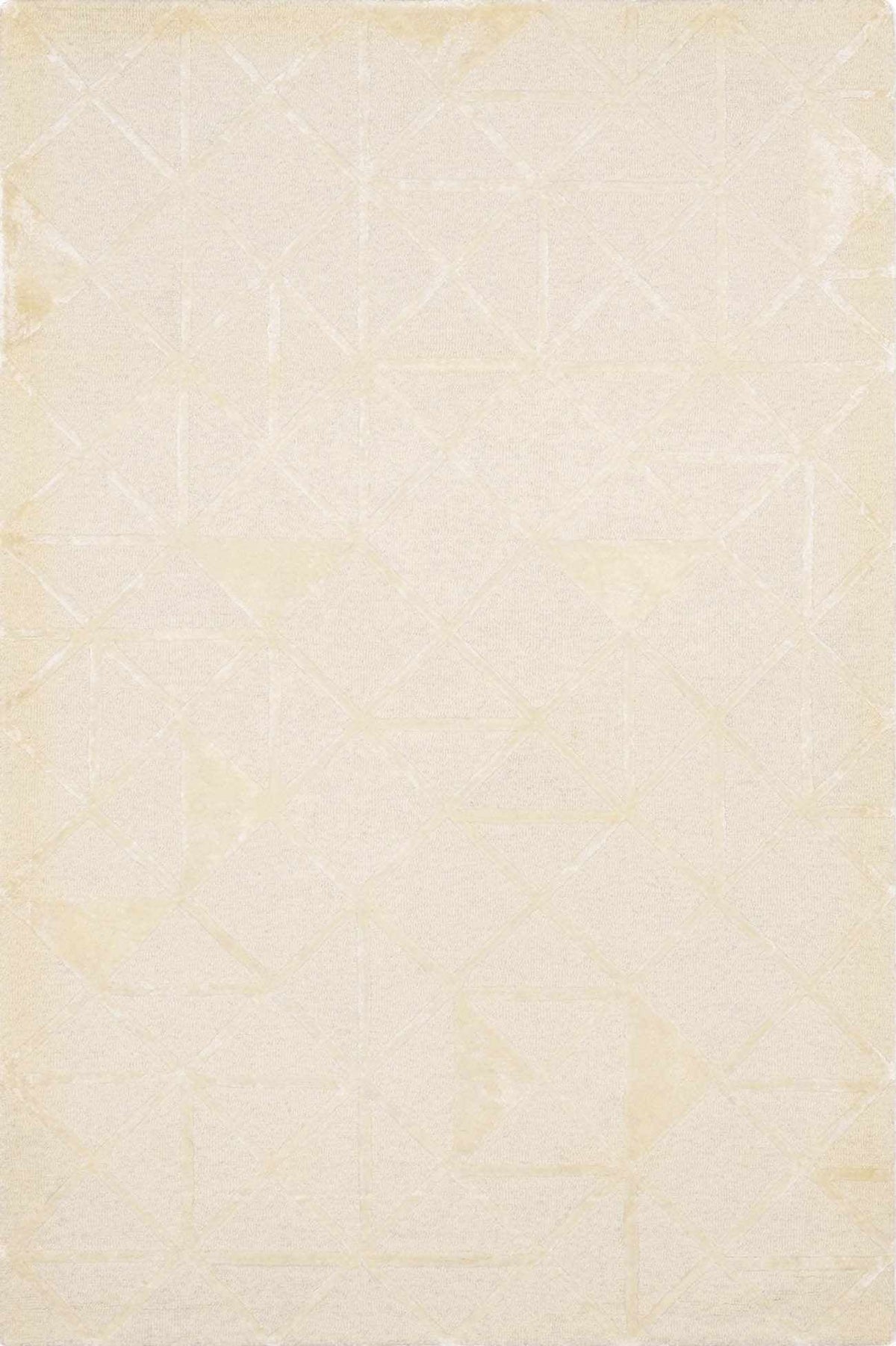 Jevau Beige Geometric Hand Tufted Wool Area Rug - Clearance
