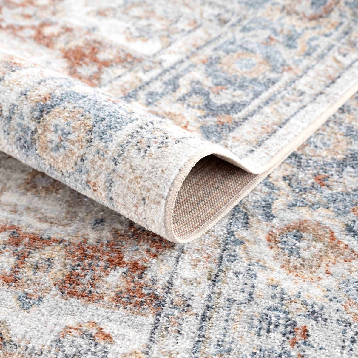 Neta Red & Blue Flat Pile Washable Rug - Clearance