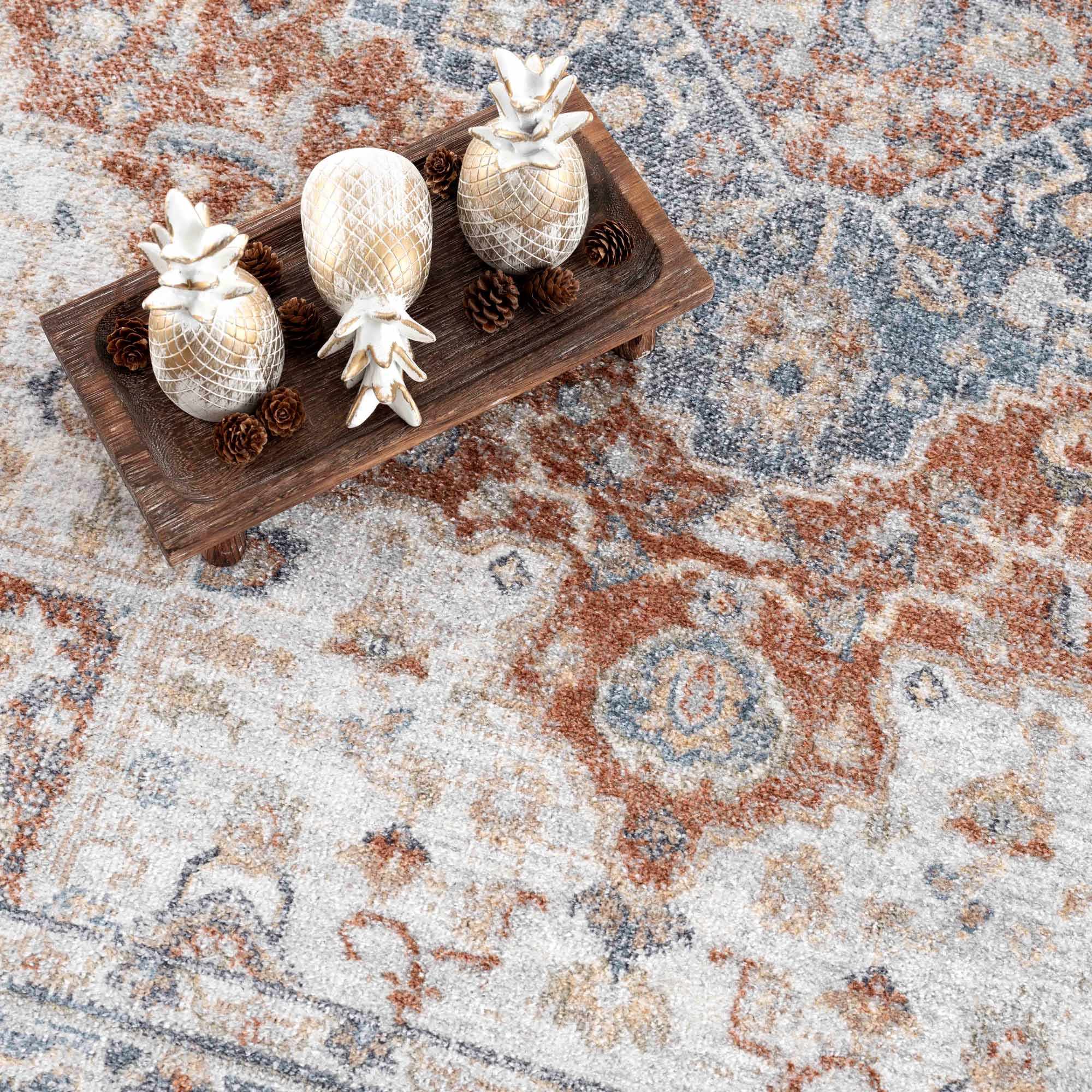 Neta Red & Blue Flat Pile Washable Rug - Clearance