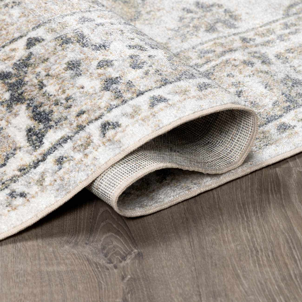 Rudo Beige Flat Pile Washable Rug