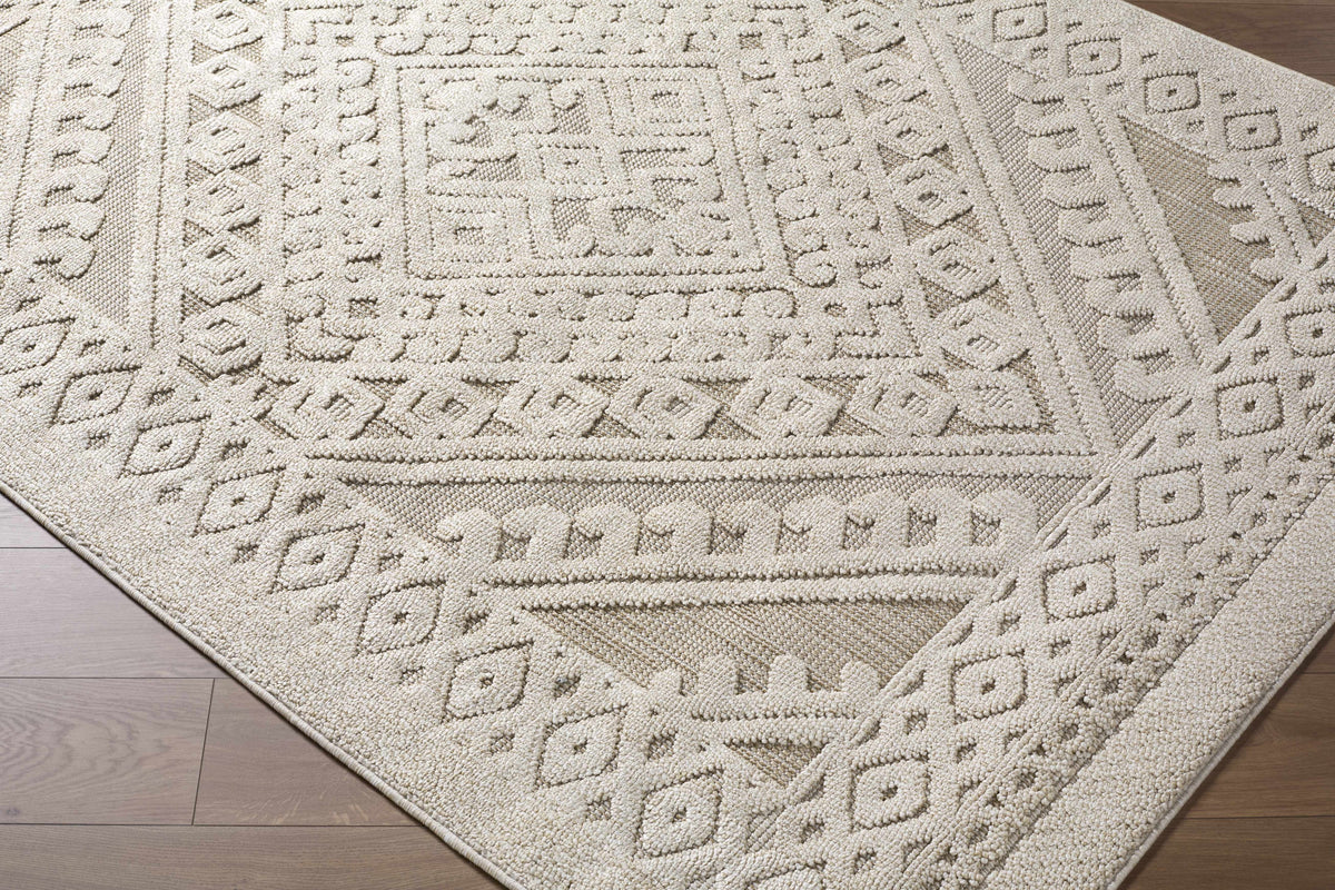 Hibah Bone Outdoor Area Rug - Clearance