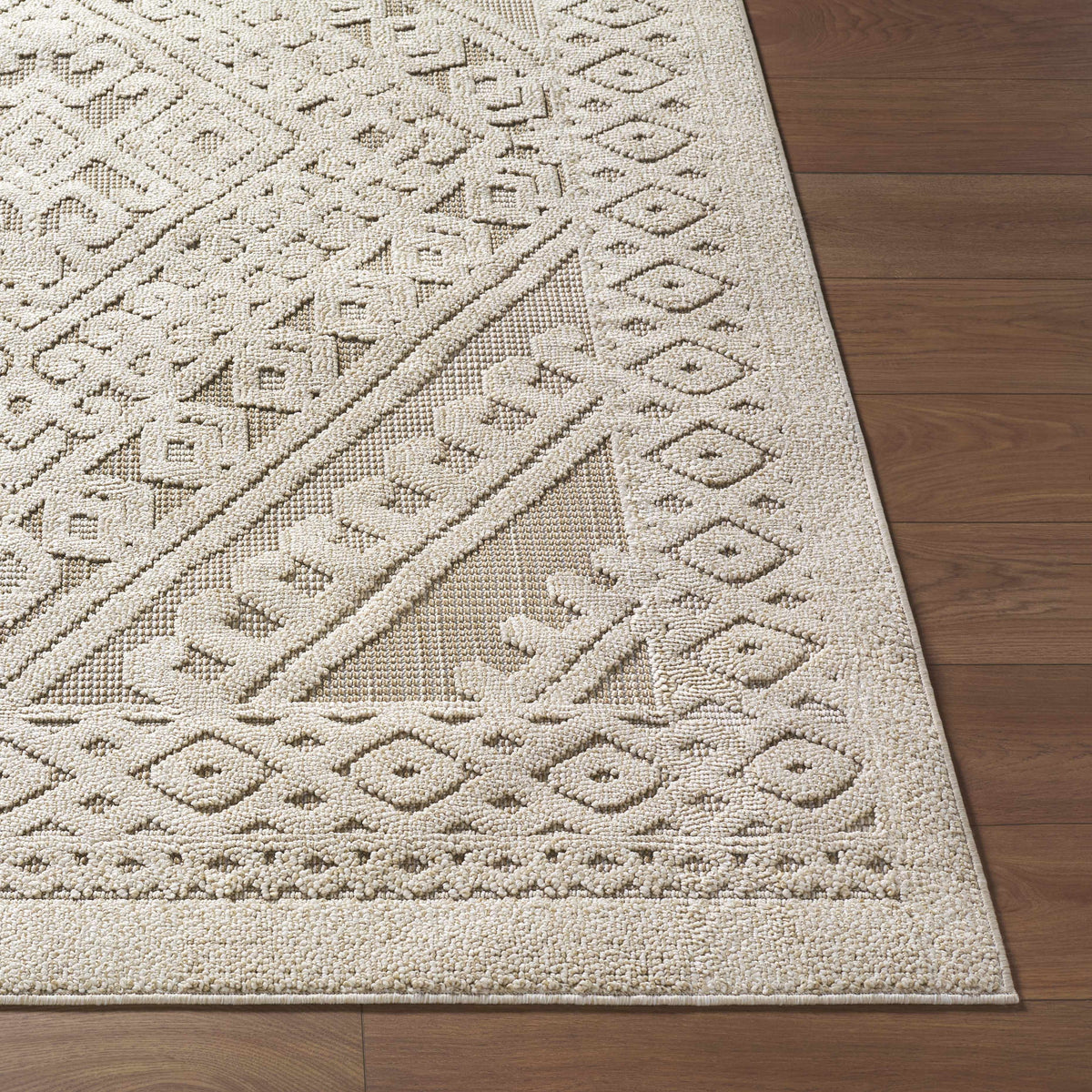 Hibah Bone Outdoor Area Rug - Clearance