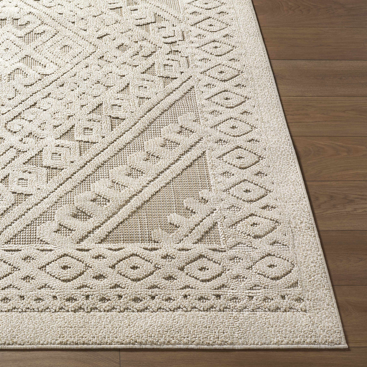 Hibah Bone Outdoor Area Rug - Clearance