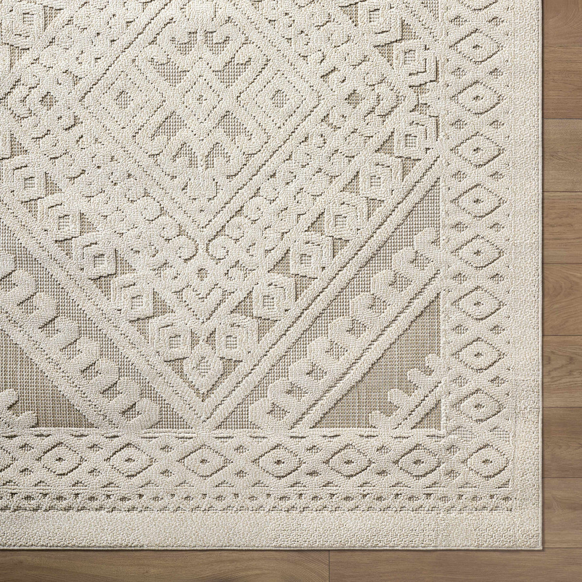 Hibah Bone Outdoor Area Rug - Clearance