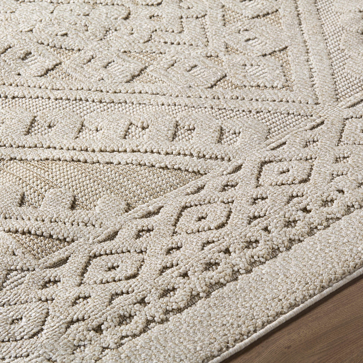 Hibah Bone Outdoor Area Rug - Clearance