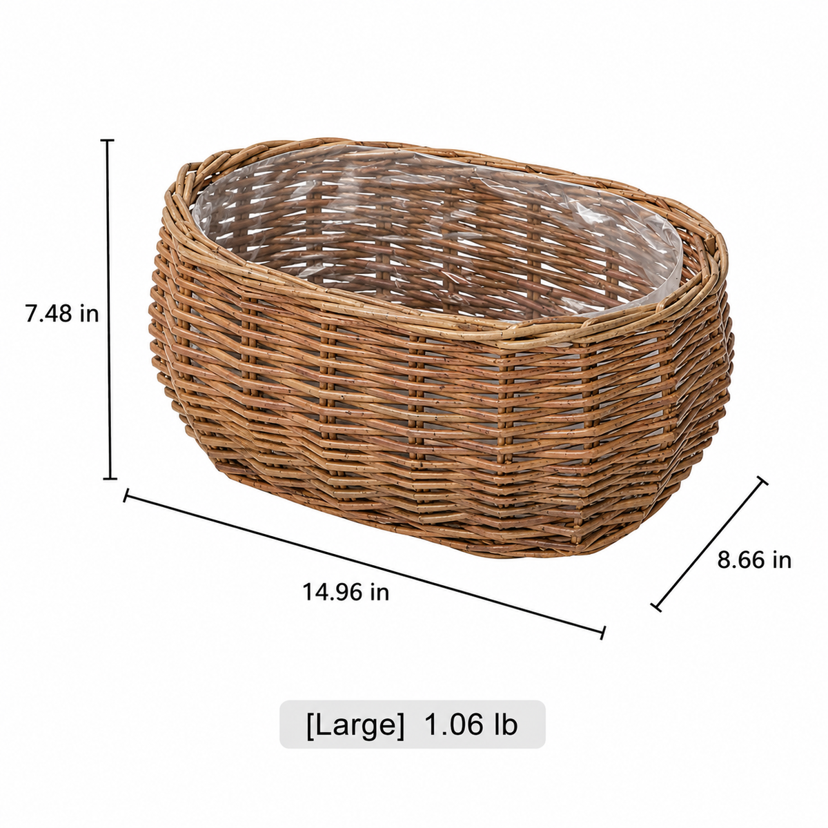 Oval Wicker Planter Basket
