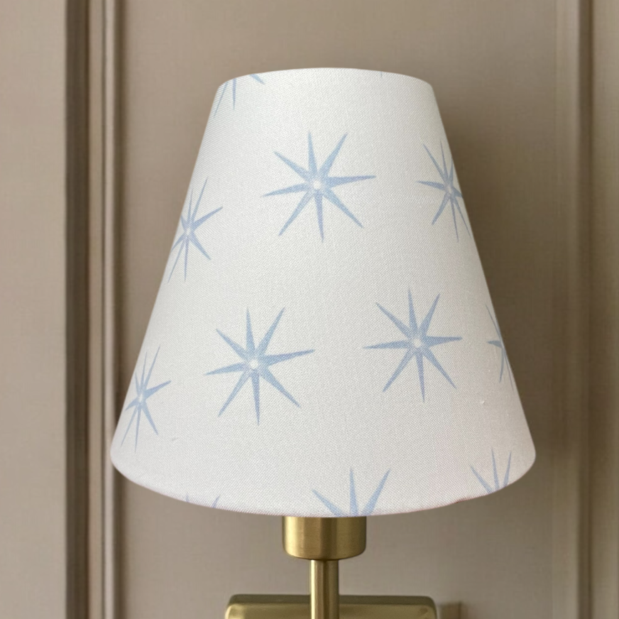Blue and Beige Sconce Shade in Star