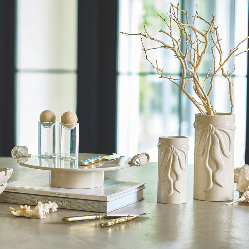 Ceramic Bow Vase - Large - Natural