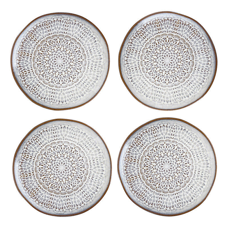 Coastal Stamped Appetizer Plates - Set of 4