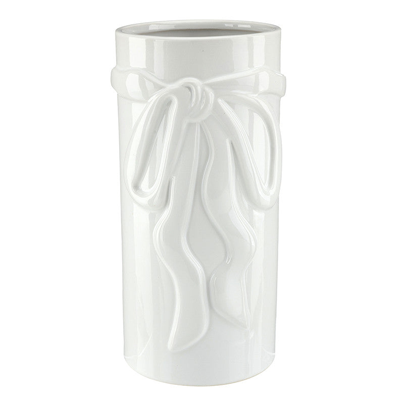 Ceramic Bow Vase - Large - White