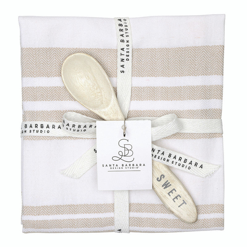Face to Face Towel + Spoon Set - Sand/Sweet