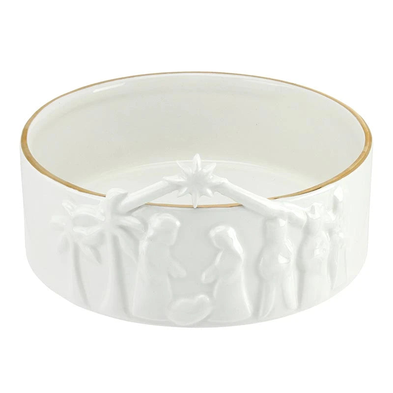 Ceramic Nativity Bowl 6"