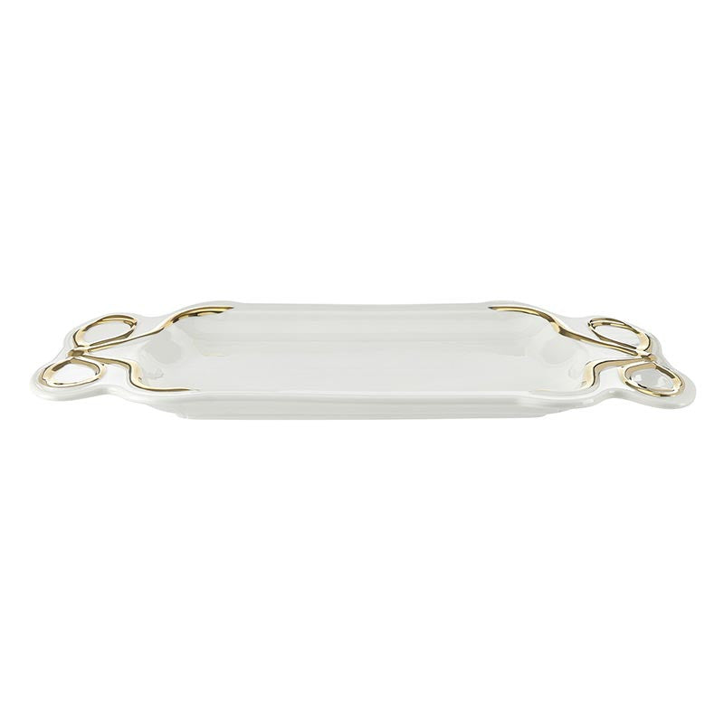 Ceramic Bow Platter - Gold