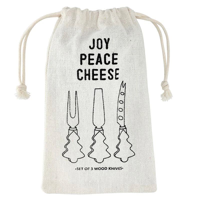 Face to Face Tree Handle Knives - Set of 3 - Peace Love Joy